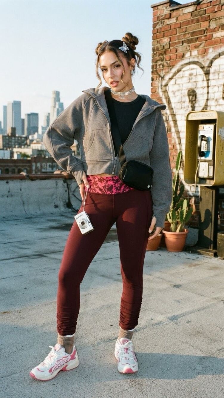 Lululemon Speed Tight IV Leggings Size 4 Bordeaux Drama Maroon Pink Pockets Ruch